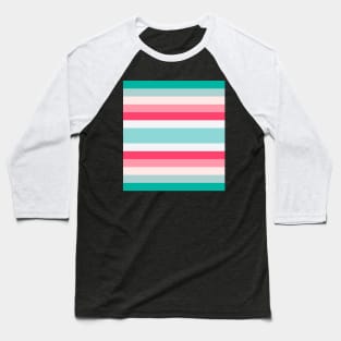 Pink and Aqua Pattern Baseball T-Shirt